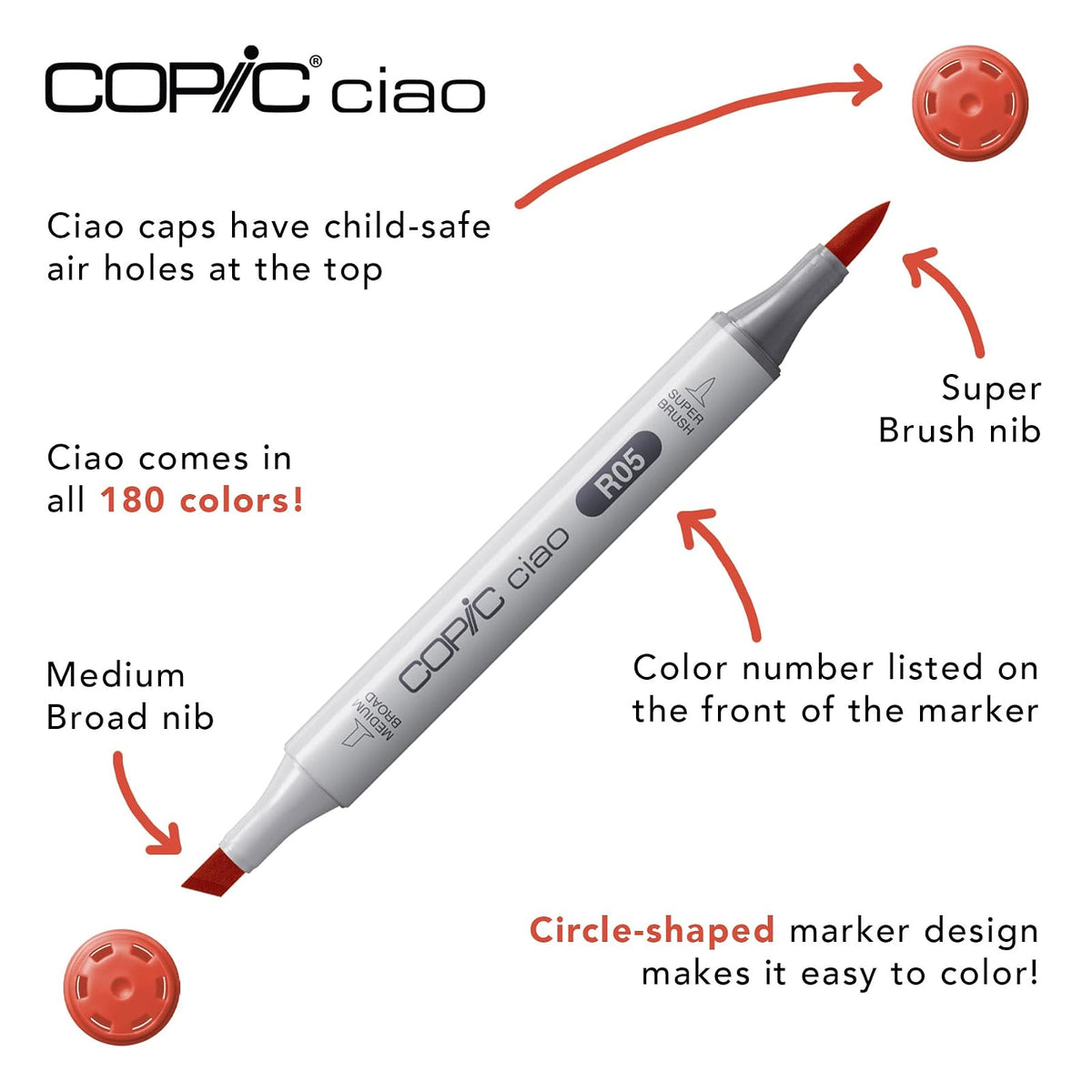 Copic Marker I6-PASTL Ciao Markers, Pastels, 6-Pack