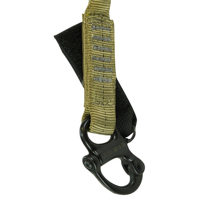 Fusion Climb HELO - Cordón de retención Personal, Gancho a presión y | Correa de nailon de 1 pulgada con elástico interno, gancho a presión de aluminio y grillete de émbolo de óxido negro