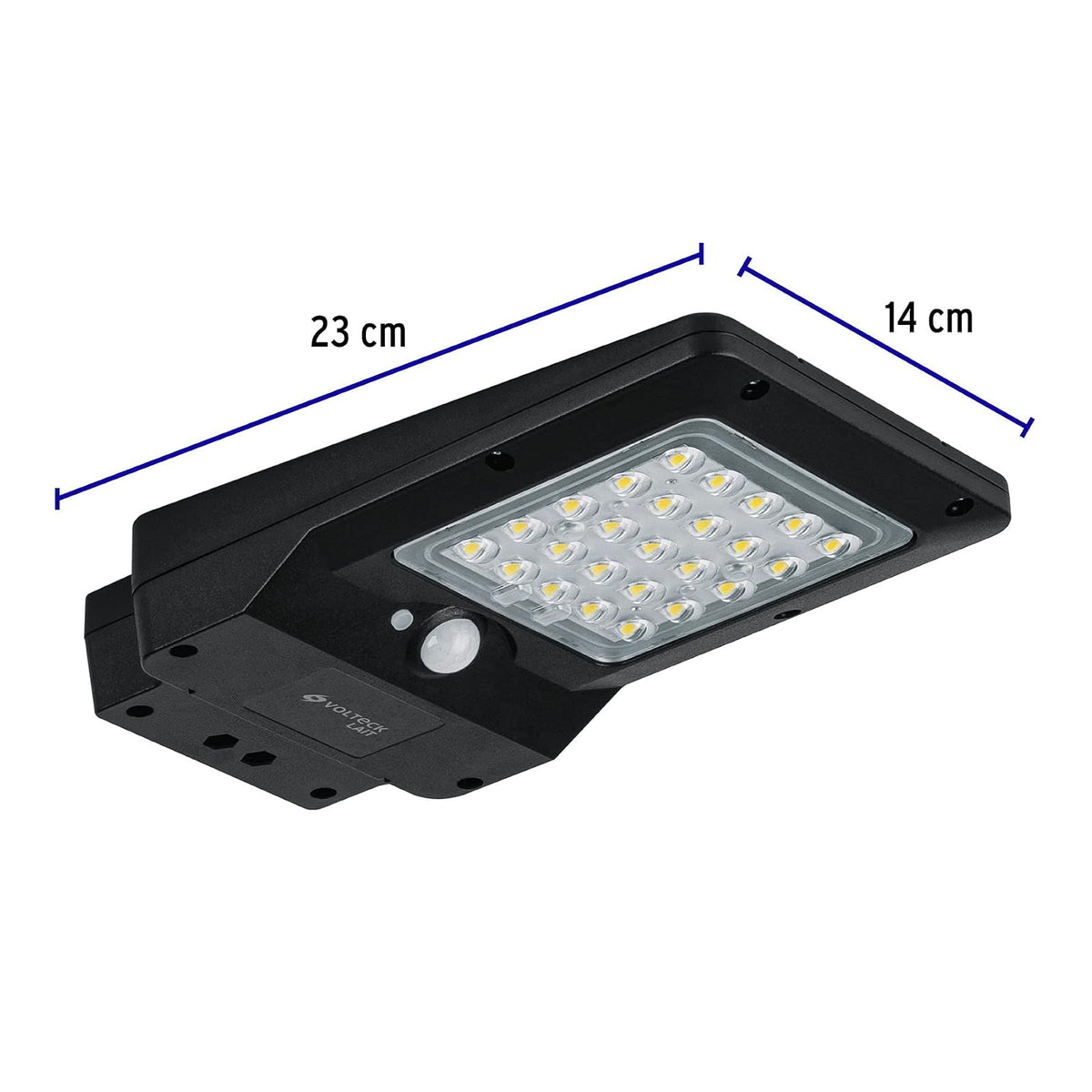 Volteck SUB-900L, Luminario suburbano LED 4 W con panel solar, luz blanca fría 6500K, IP 65, color negro