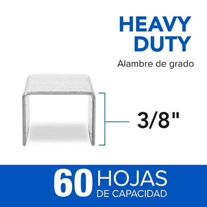 Swingline Grapas Staples 35318 | 3/8 pulgadas, capacidad de 60 hojas, 100/tira, 1000/caja, 1 paquete