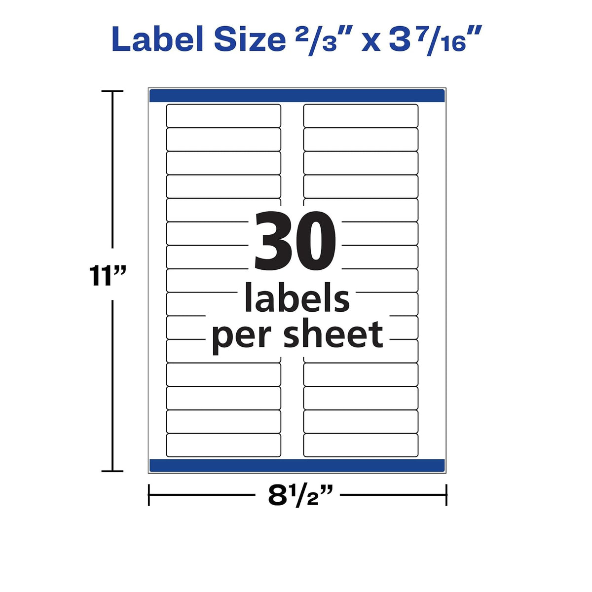 Avery File Folder Labels, 16.934,2 x 8,7 cm White, pack de 150 (08593)