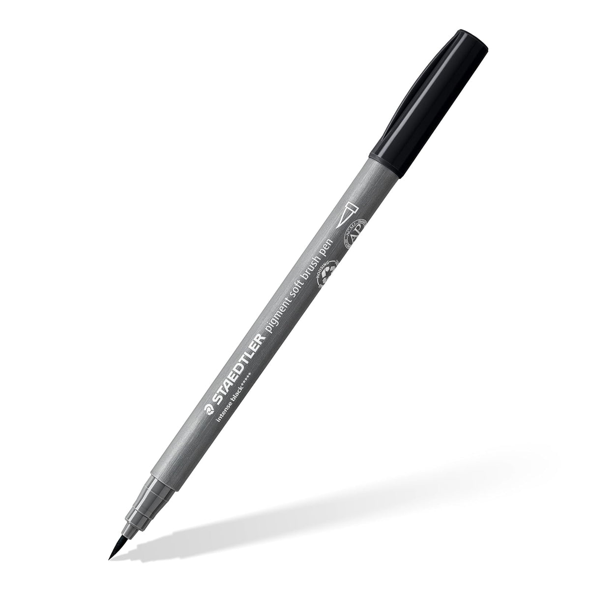 STAEDTLER Pigment Arts - Bolígrafo de pincel suave, color gris, paquete de 6 bolígrafos, 372 C6