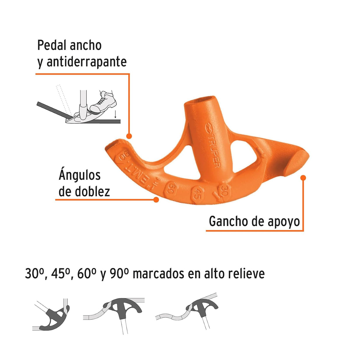 Truper DOTU-50, Doblador de tubo conduit, hasta 1/2"