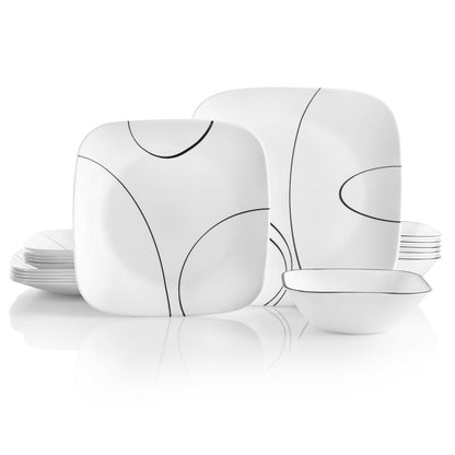 Corelle - Vajilla, Líneas simples, 18 piezas