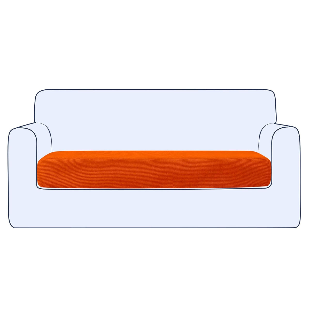 Ouka Funda de Cojín Elástica para Sofá, Reversible - Naranja - Mediano