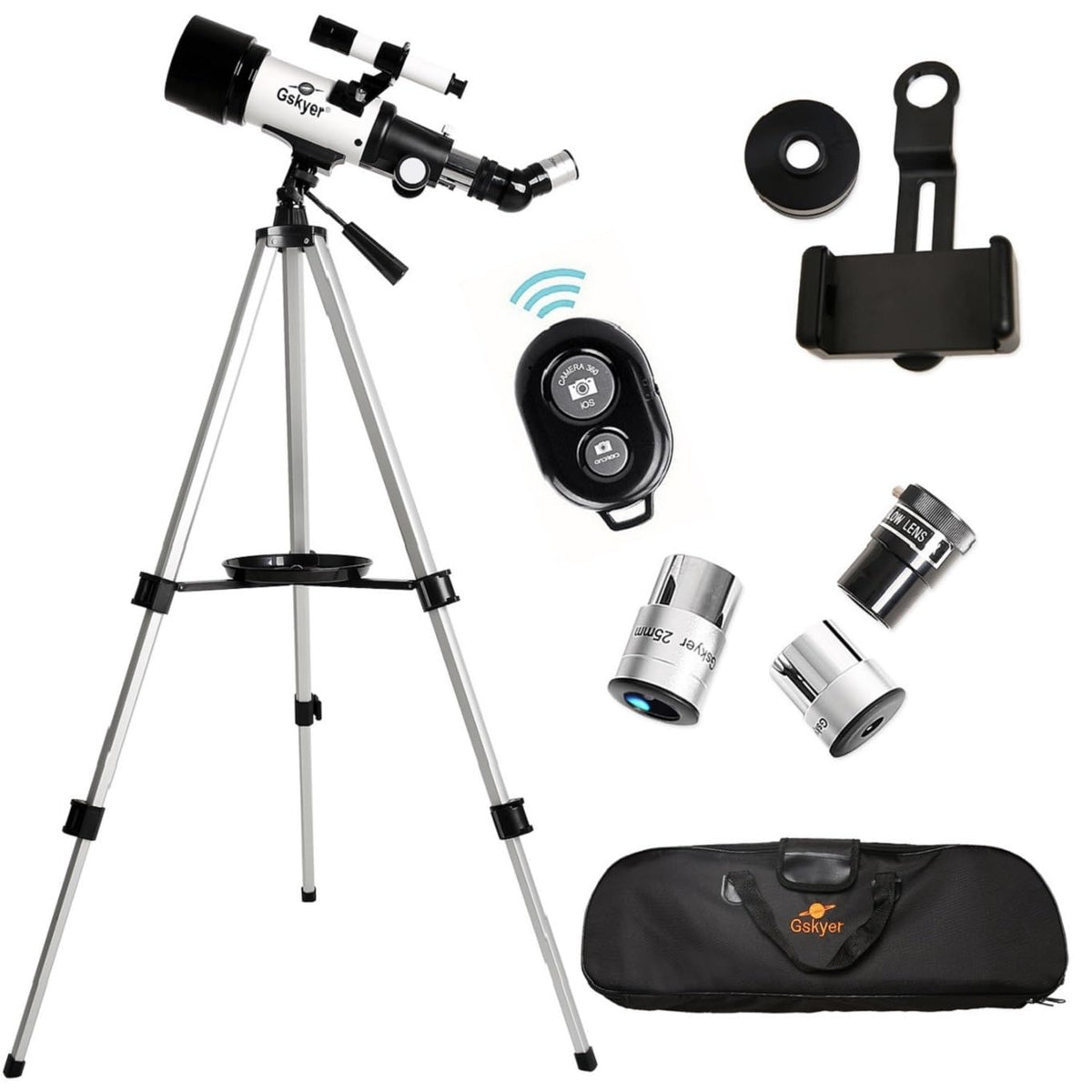 Gskyer Telescopio Astronómico 70mm AZ 400mm Refractor Portátil Niños