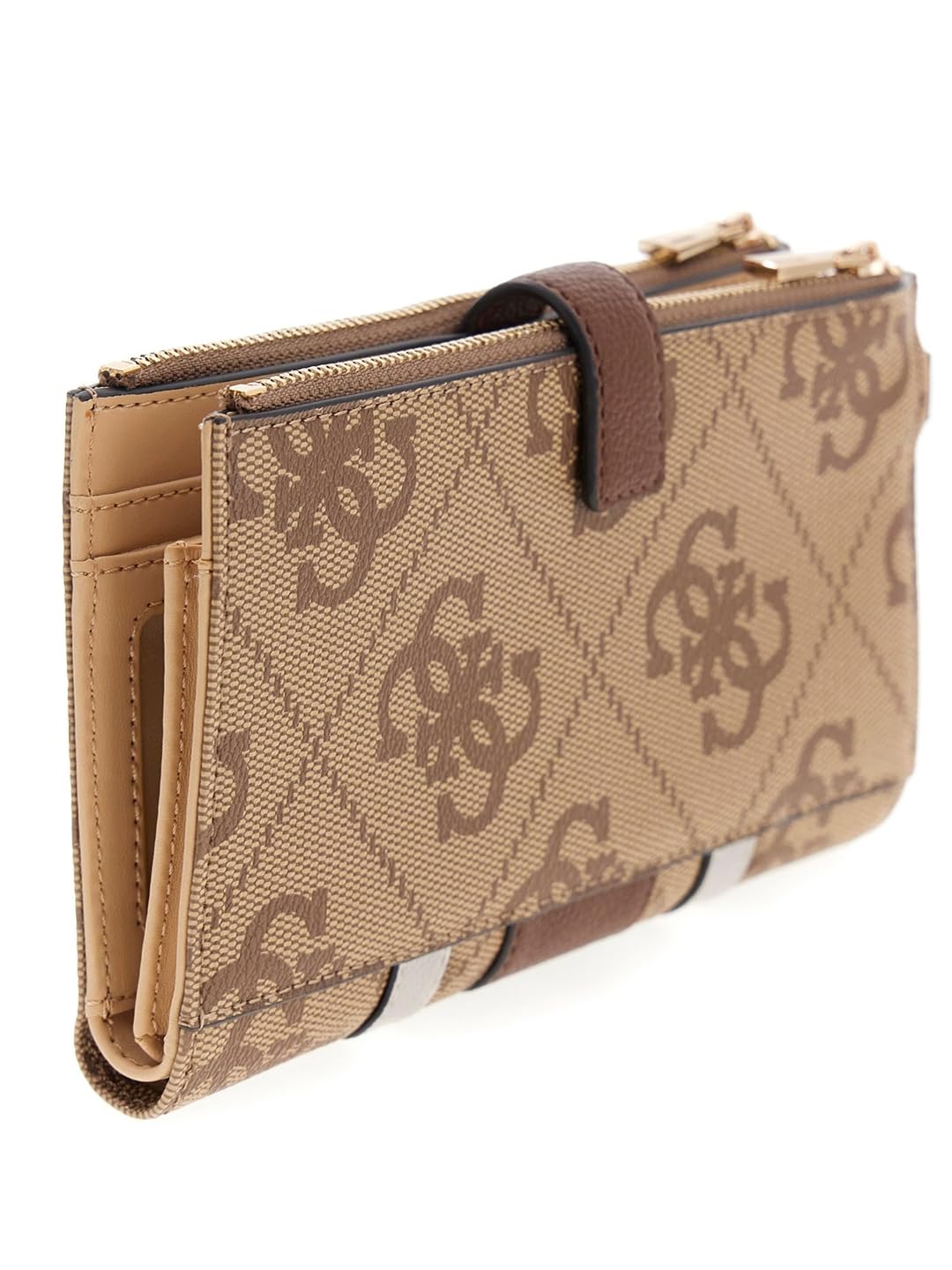 GUESS CARTERA LAUREL II SLG DBL ZIP ORGNZR MUJER CAFÉ ESTAMPADO SS7459157-LGW