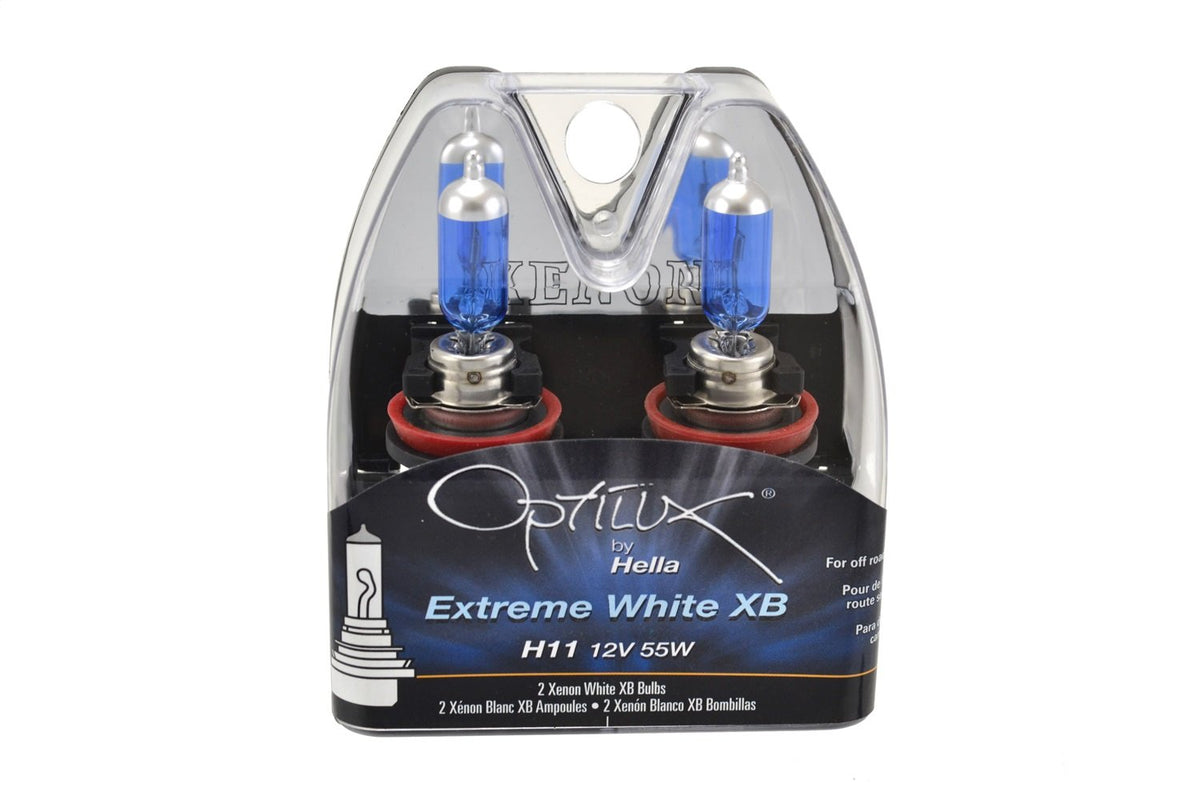 Hella H11LL Foco Halógeno de Larga Duración 12V 55W - Extreme White XB - 55W - Estuche de plástico doble