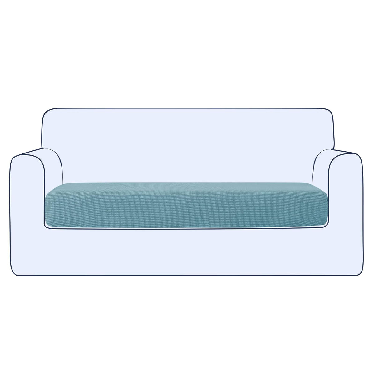 Ouka Funda de Cojín Elástica para Sofá, Reversible - Azul claro - Large