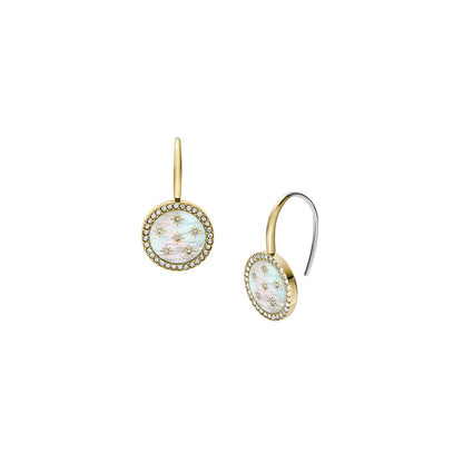 Fossil Aretes jf04867710 classic mother of pearl de acero inoxidable en color dorado para dama