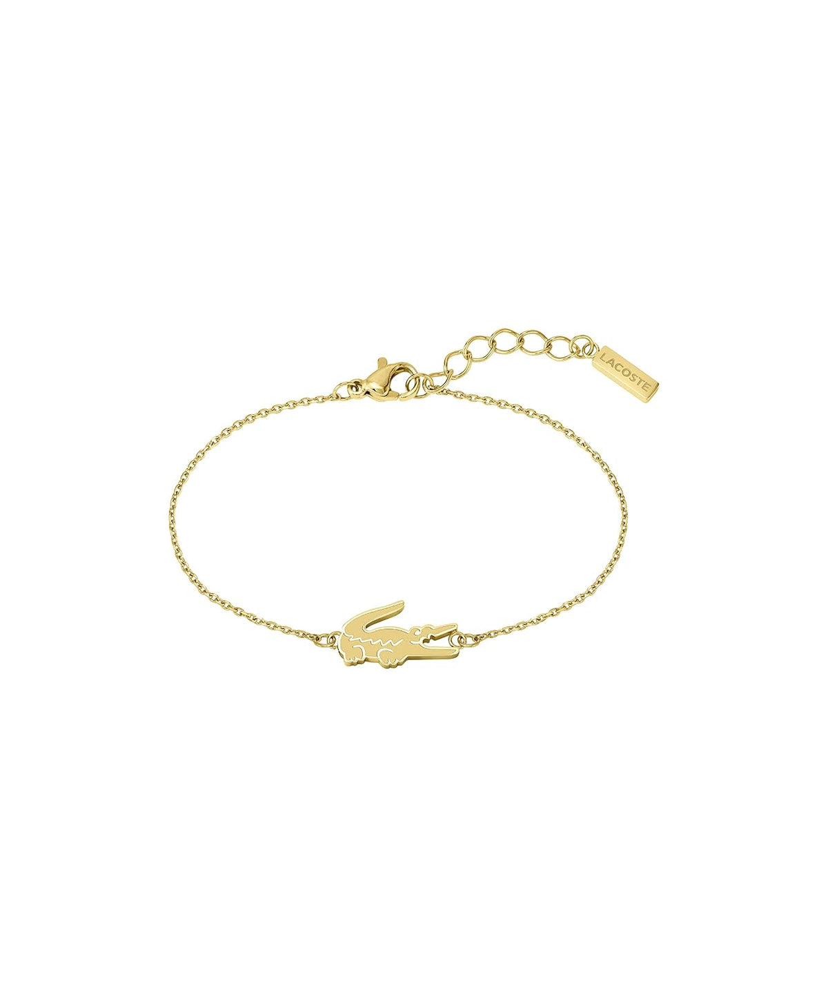 Lacoste - Pulsera para Mujer Dorada Acero Inoxidable Cadena Fina Diseño Elegante Moderno Joyería Original Regalo Mujer.