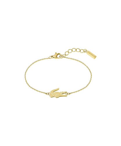 Lacoste - Pulsera para Mujer Dorada Acero Inoxidable Cadena Fina Diseño Elegante Moderno Joyería Original Regalo Mujer.