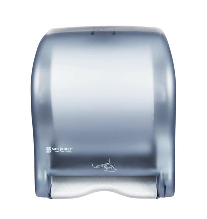 San Jamar - Dispensador de toallas de papel clásico Smart Essense - Dispensador electrónico de toallas para baño, cocinas y restaurantes, plástico, 9.75 x 14.50 x 12.50 pulgadas, azul