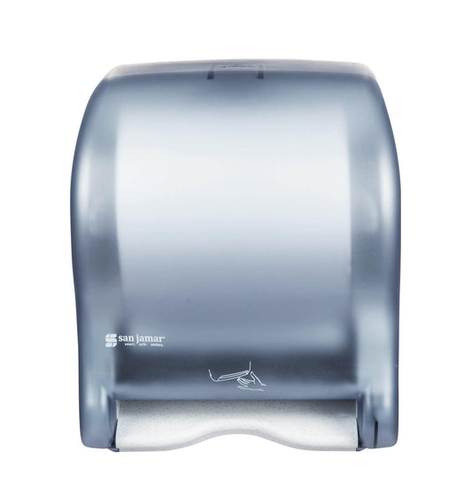 San Jamar - Dispensador de toallas de papel clásico Smart Essense - Dispensador electrónico de toallas para baño, cocinas y restaurantes, plástico, 9.75 x 14.50 x 12.50 pulgadas, azul