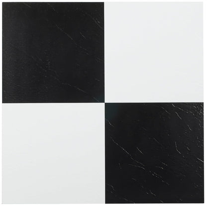 Sterling - Azulejos autoadhesivos de Vinilo de 12 Pulgadas, 20 Azulejos, 12 x 12 Pulgadas, patrón Blanco y Negro, despegar y Pegar, Suelos de Bricolaje para Cocina, Comedor, dormitorios y baños por