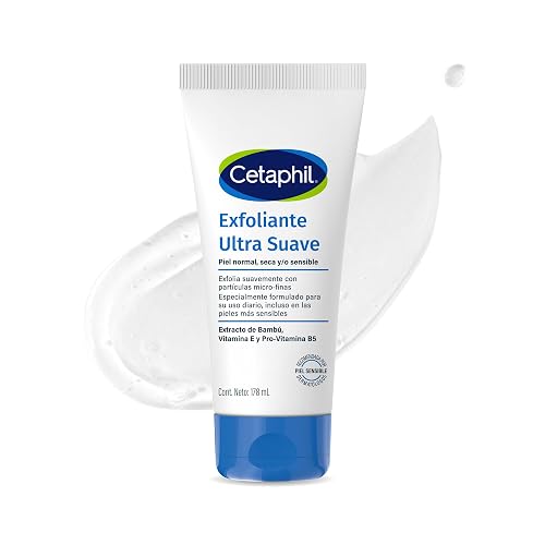 Cetaphil Exfoliante Ultra Suave Facial Extracto Bambú Piel Sensible 178 ml | Remueve células muertas, suaviza textura y aporta aspecto saludable con glicerina, vitaminas B5 y E y extracto de bambú.