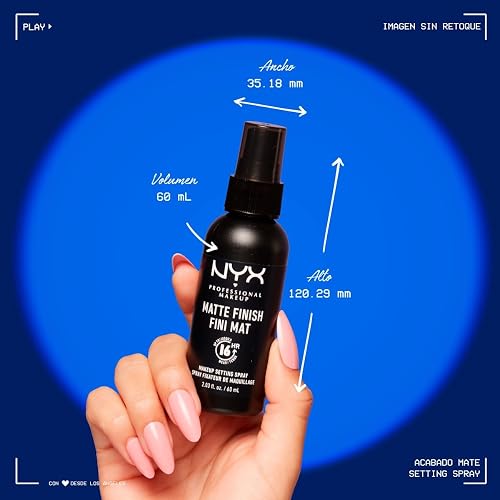 NYX Professional Makeup Matte Finish, Spray Fijador, Acabado Mate, 60 ml