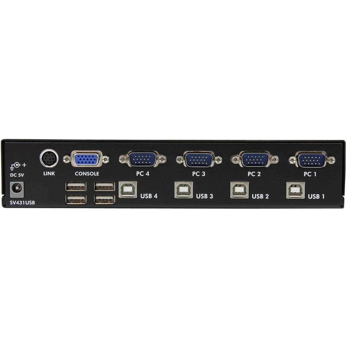 StarTech STH-SV431USB SV431USB Switch KVM de 4 Puertos con USB, 1 Usuario Local, 1U, Negro