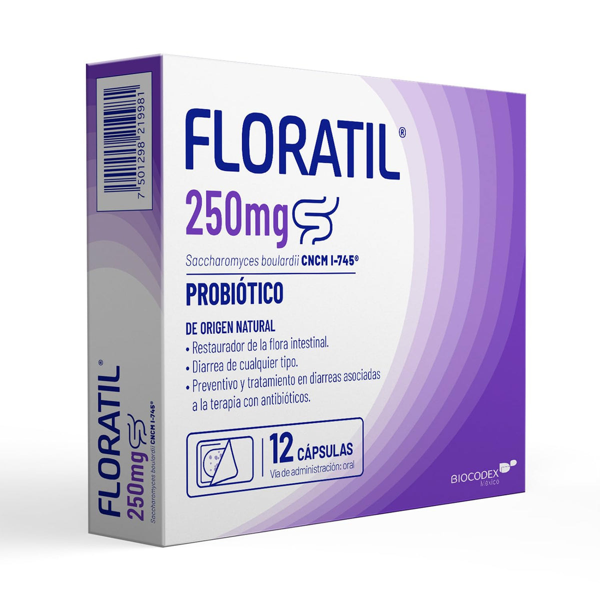 Floratil Microorganismos Antidiarreicos, 12 Cápsulas, 1 gram