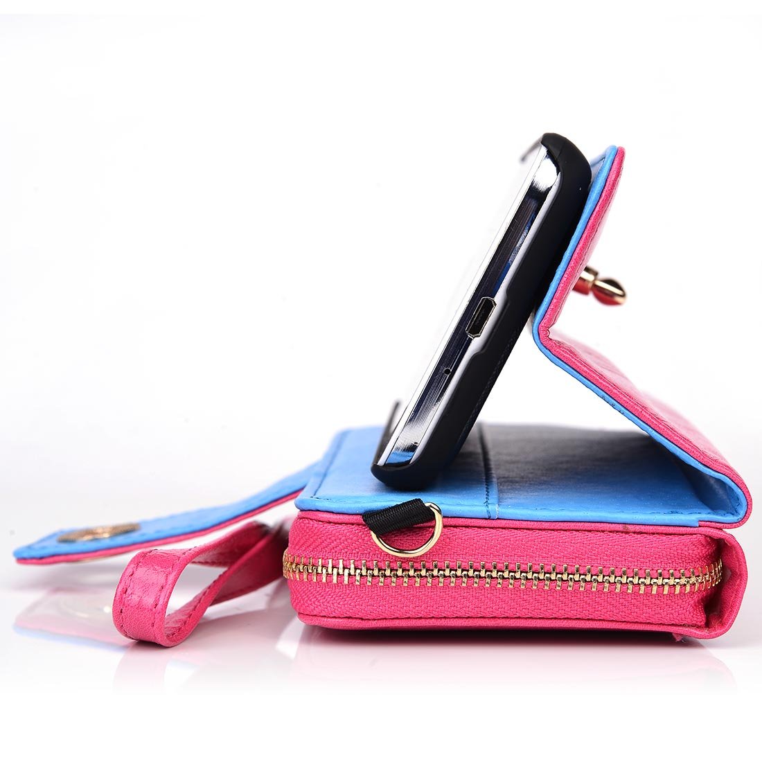Kroo Magnetic Clutch Wallet for Samsung Galaxy S5 - Frustration-Free Packaging - Magenta