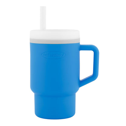 Infantino My 1st Tumbler Vaso de Silicona con Popote 9oz, Verde - océano