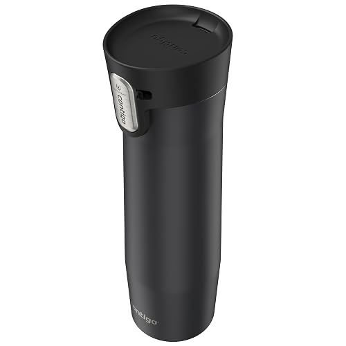 Contigo West Loop 3.0 - Taza de viaje aislada de acero inoxidable, a prueba de fugas con tapa autosello, 24 onzas, color negro mate