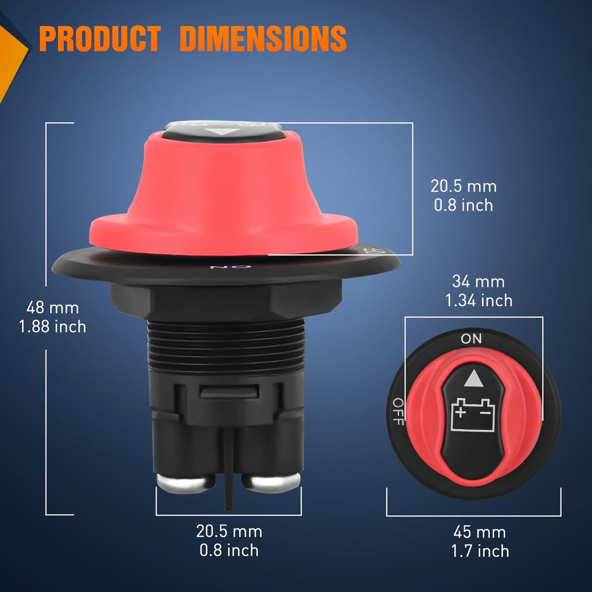 Nilight - Interruptor de desconexión de batería 50 A, aislador de desconexión maestra de 12 V-48 V, interruptor de corte de encendido, impermeable, resistente para barco, coche, RV, ATV, UTV, yate, 2