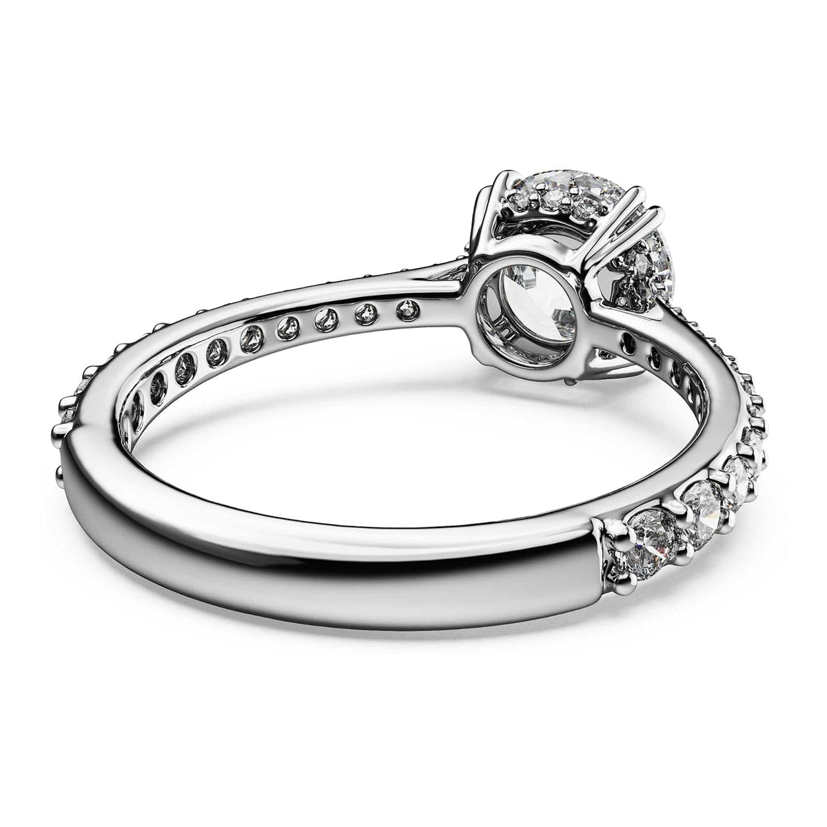 Anillo de cóctel Swarovski Stilla, corte redondo, Pavé, blanco, acabado plateado