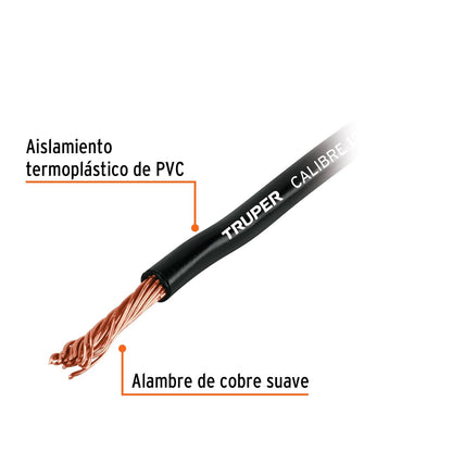 Truper CAPRI-12N Carrete con 3.5 m de Cable Primario Negro Calibre 12