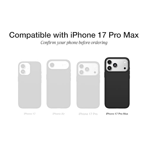 Sole Series - Carcasa para iPhone 17 Pro MAX, Color Negro | Funda para iPhone con bordes de rodadura, funda protectora para iPhone con lazo para dedos, compatible con Magsafe