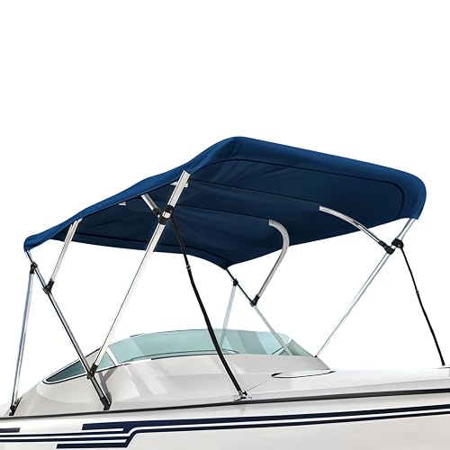 Seal Skin - Tapas bimini de 3 lazos y 4 lazos para barcos, cubierta de tela de grado marino 600D, impermeable y duradera con correas, accesorios de montaje y botas de almacenamiento