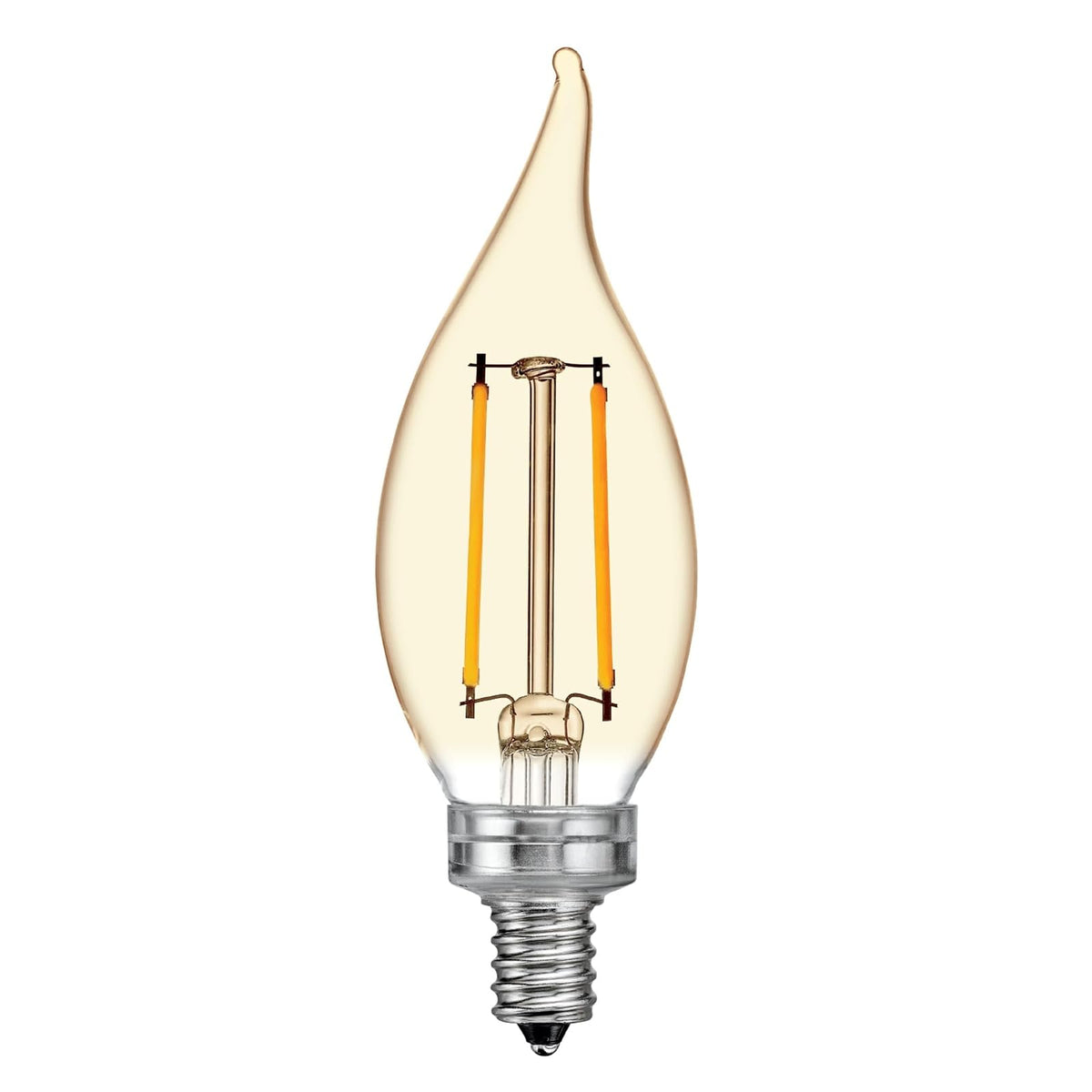 GE - Bombillas LED de estilo clásico, 40 W, acabado ámbar, luz de vela cálida, foco decorativa, base pequeña (1 unidad)