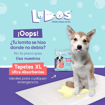 LUDOS Tapete Ultra Absorbente para Perro, Tamaño XL, con Control de Olores, Paquete con 18 Piezas.