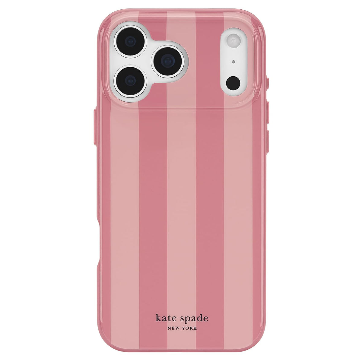 Kate Spade New York Funda para iPhone 17 Pro Max Compatible con MagSafe - Coral Rosa Rayas