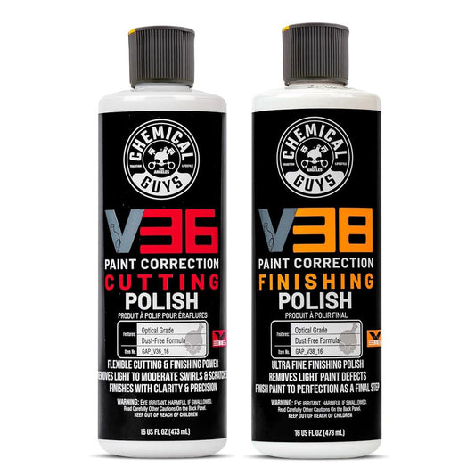 Chemical Guys V36 Pulimento de Corte de Grado Óptico y V38 Pulimento Final, 2 x 473 ml, GAP_VKIT_101