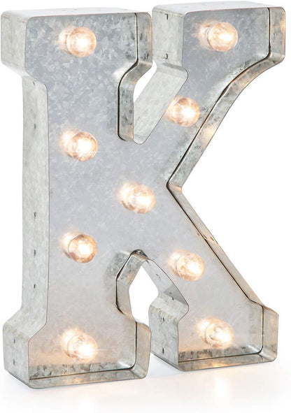 Darice - Letra marquesina de Metal Plateado, K, Plateado, 1