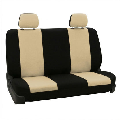 FH Group Funda Universal para Asiento de Automóvil de Banco sólido para reposacabezas Desmontables, Ajuste Universal para Automóviles, Camiones y SUV (Beige/Negro)