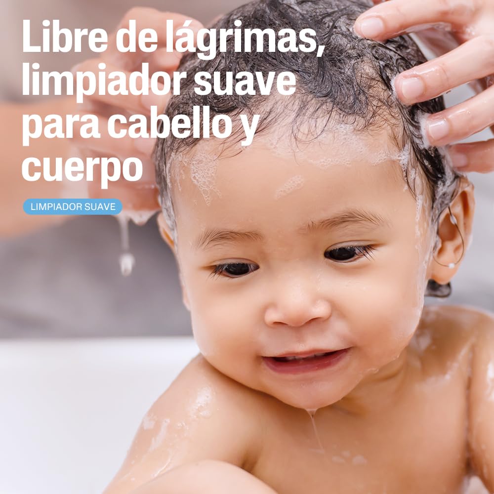 Cetaphil Baby Baño Líquido Rostro Cuerpo Cabello Bebés Piel Sensible 300 ml | Con glicerina y pantenol, limpia sin resecar, ayuda a nutrir, pH y fórmula sin lágrimas desde recién nacido.