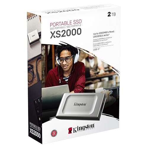 Kingston SSD Externo SXS2000 2000GB USB Tipo C 3.2 Gen 2x2 Lectura: 2.000MB/s y Escritura: 2.000MB/s (SXS2000/2000G)