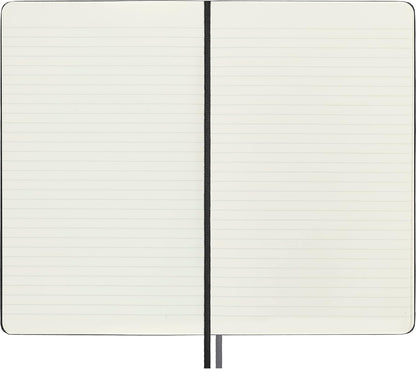 Moleskine Cuaderno ampliado clásico, tapa dura, grande (12.7 x 20.8 cm), rayado/forrado, negro, 400 páginas