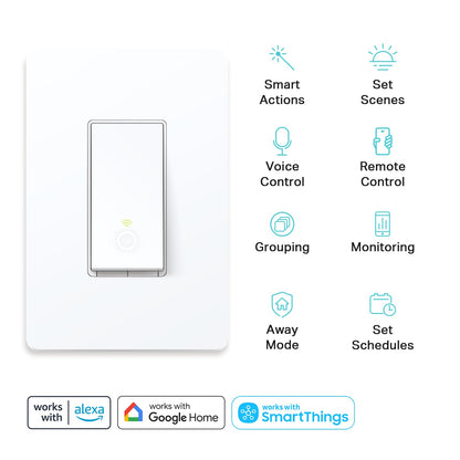 Interruptor de luz Kasa Smart Wi-Fi, kit de 3 vías por TP-Link – Iluminación de control desde cualquier lugar, fácil instalación en pared (solo 3 vías), no requiere concentrador, funciona con Alexa y Google Assistant (HS210 KIT)