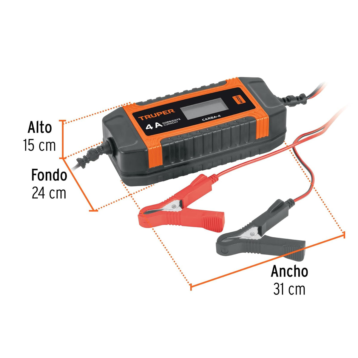 Truper CARBA-4, Cargador/Mantenedor de 4 A para Baterías de 6V/12V