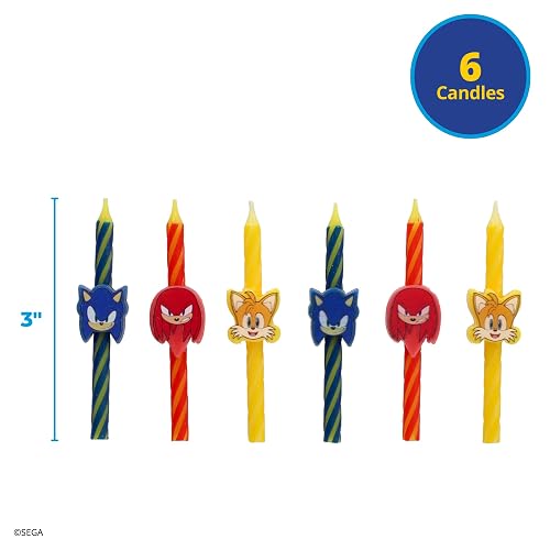 Sonic The Hedgehog - Velas de pastel de 6 cumpleaños con sonic, nudillos y colas, para fiesta Sonic