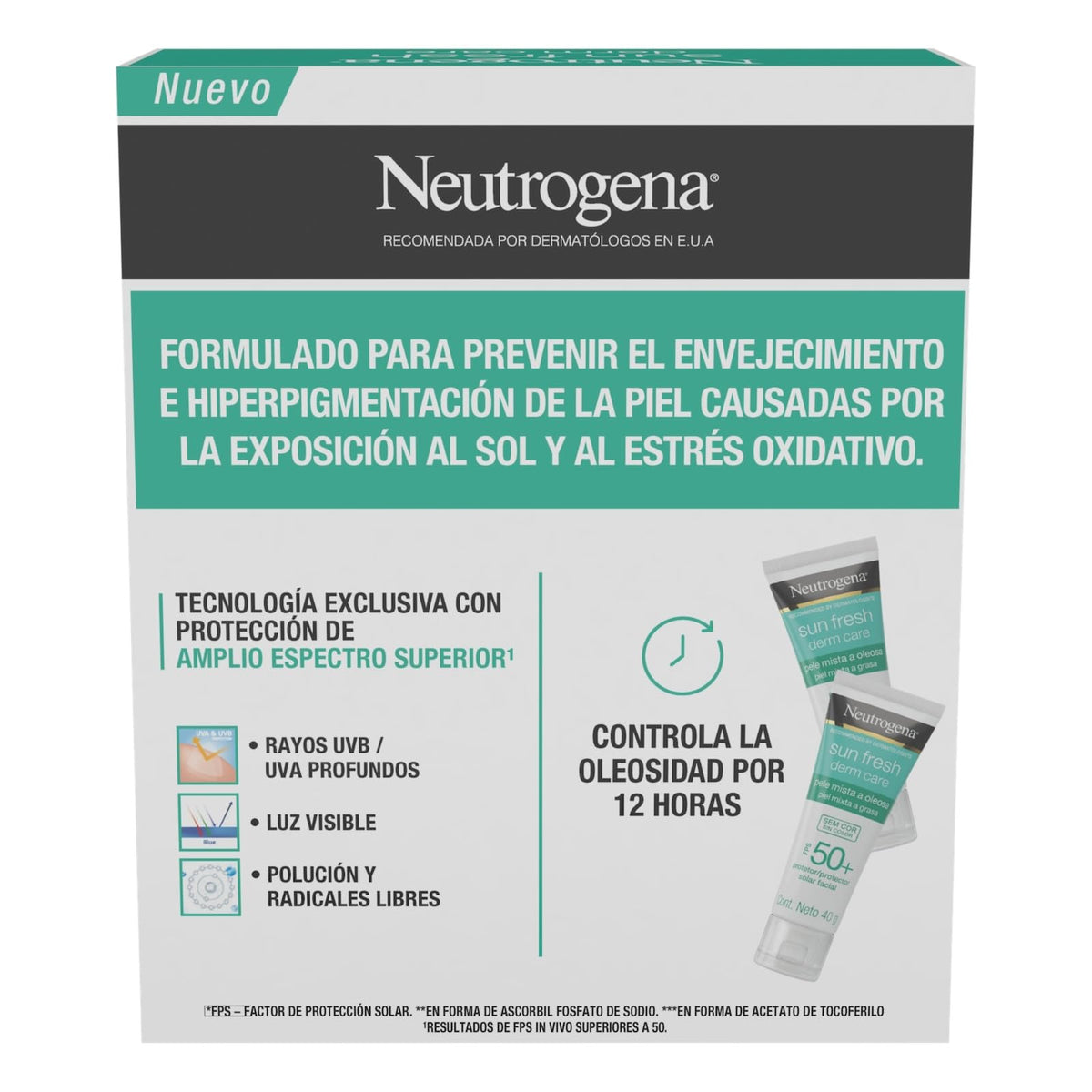 Neutrogena Sun Fresh sin Color FPS50 40G 2 Pack