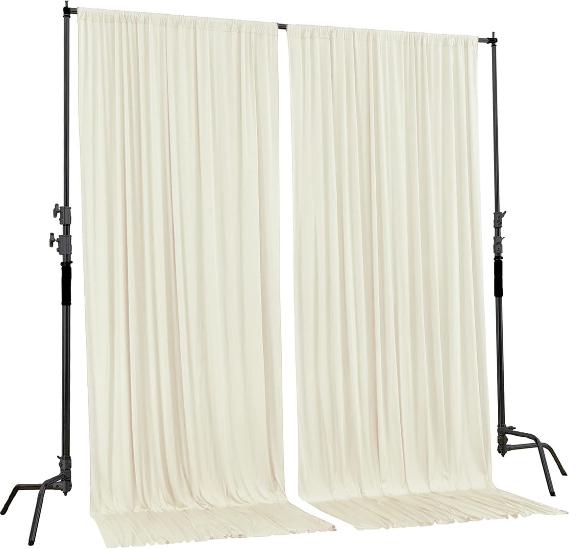 AK TRADING CO. Cortinas de poliéster de 10 pies x 8 pies, Paneles de Cortinas con Bolsillos para Varillas, decoración de Ventanas para el hogar, Ceremonia de Boda, Fiesta, Color Marfil (DRAPE-5X8-IVO