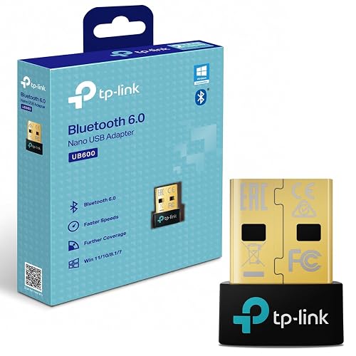 TP-Link Nano USB Bluetooth 6.0 Adaptador (UB600) - Dongle Bluetooth para PC | Plug & Play para Windows 11/10/8.1/7 | Conecta hasta 7 Dispositivos | Diseño Nano