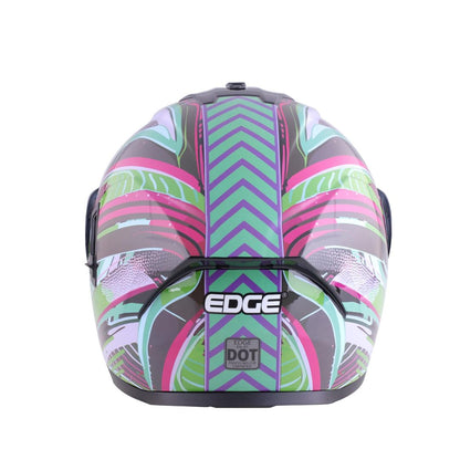 Casco ABATIBLE Edge Modelo Alpha Visor Doble ANTIVAHO Certificado Dot Moto - Cascos Motocross Pegatina Pegatinas Protector Mujer Hombre