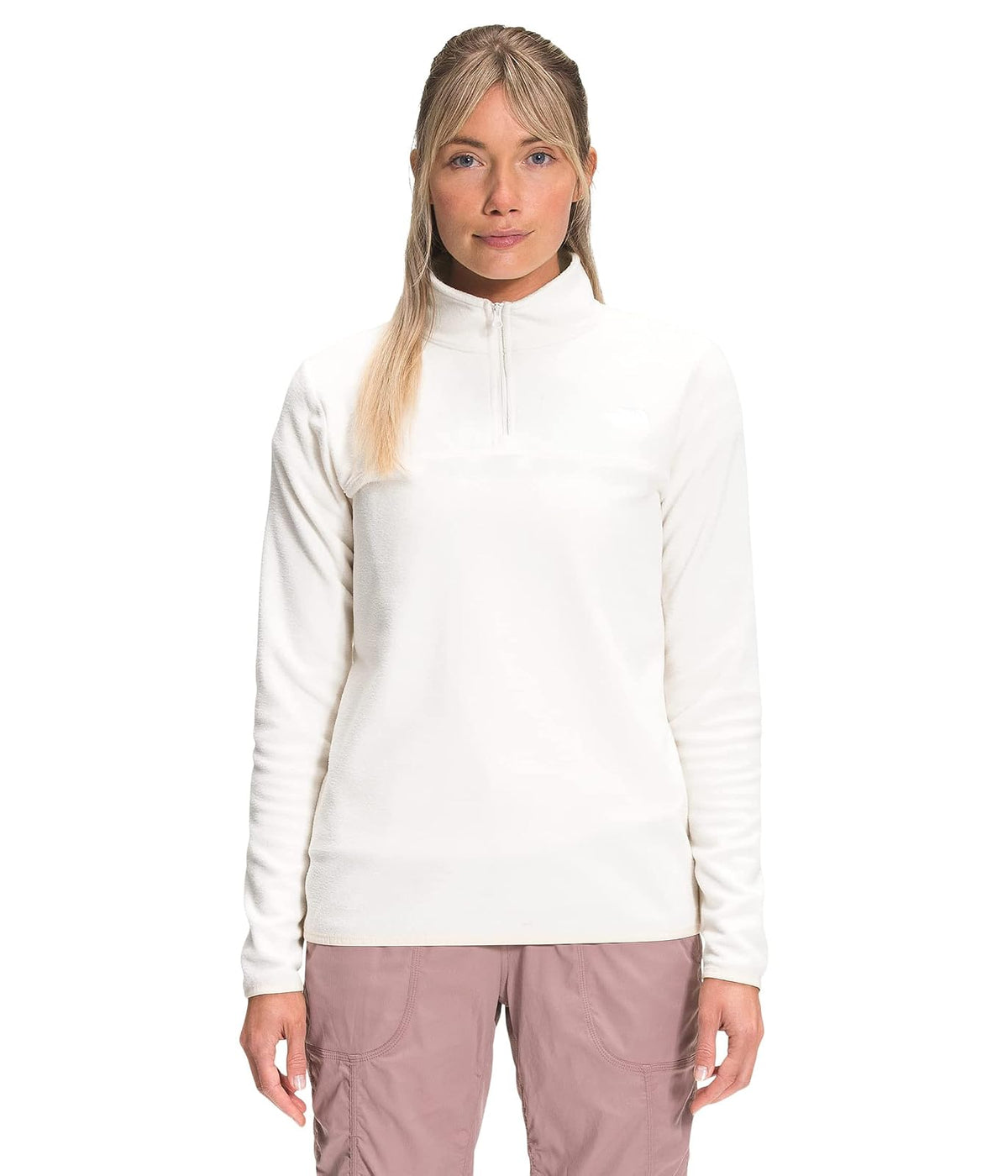 The North Face TKA Glacier - Forro Polar con Cierre de un Cuarto para Mujer, TNF Negro, M