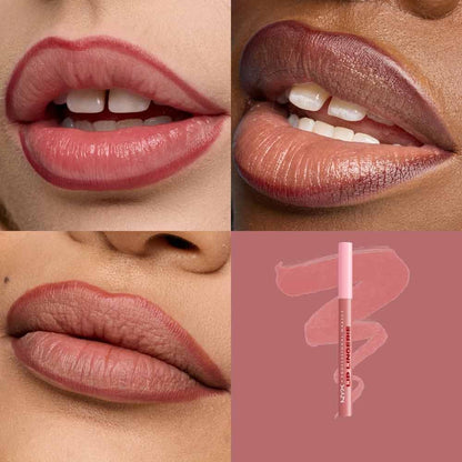 NYX Professional Makeup Lip Lingerie Lip Stain, Delineador para labios de larga duración, a prueba de agua, aplicador en formato boligrafo, Fórmula vegana 1 ml - Tono Cuff Me
