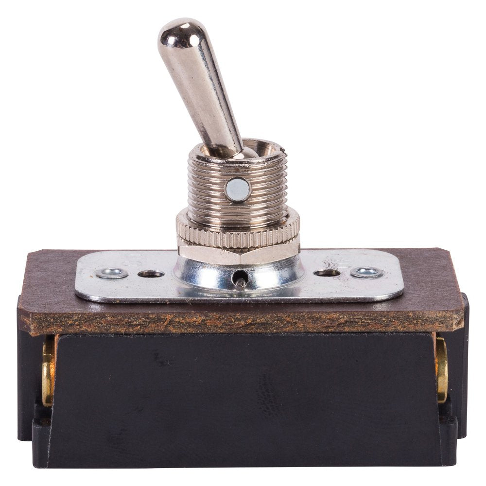Interruptor de palanca, contacto mantenido y múltiples polos, función de corte de encendido y apagado, DPST, actuador de latón/níquel, 20/10 amperios a 125/250 VAC/DC, conexión de tornillos